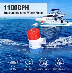 Marine Boat Electric Bilge Pump 1100Gph 12 Volt - Independence Day Sale