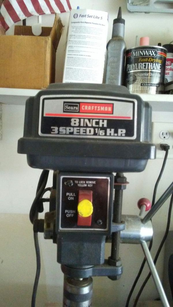 Sears Craftsman 8 inch 3 speed 1/6 H.P. Drill Press for Sale in