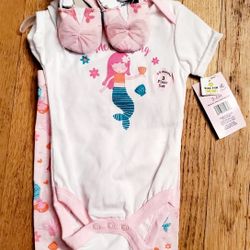 3pc Infant Mermaid Set with Shoes (3-6mths)