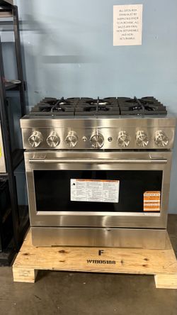 KitchenAid 36” Stainless Steel 6 Burner Pro Style Dual Fuel Range with No Preheat Air Fry Mode