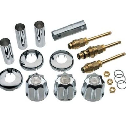 Bathtub & Shower 2-Handle Trim Kit Replacement For Price Pfister Verve – Brushed Nickel, Includes Cartridges & Flanges