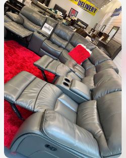 Holiday Sale. Madrid Modular Gray Reclining Sectional only $1799. Easy finance option. Same day delivery.
