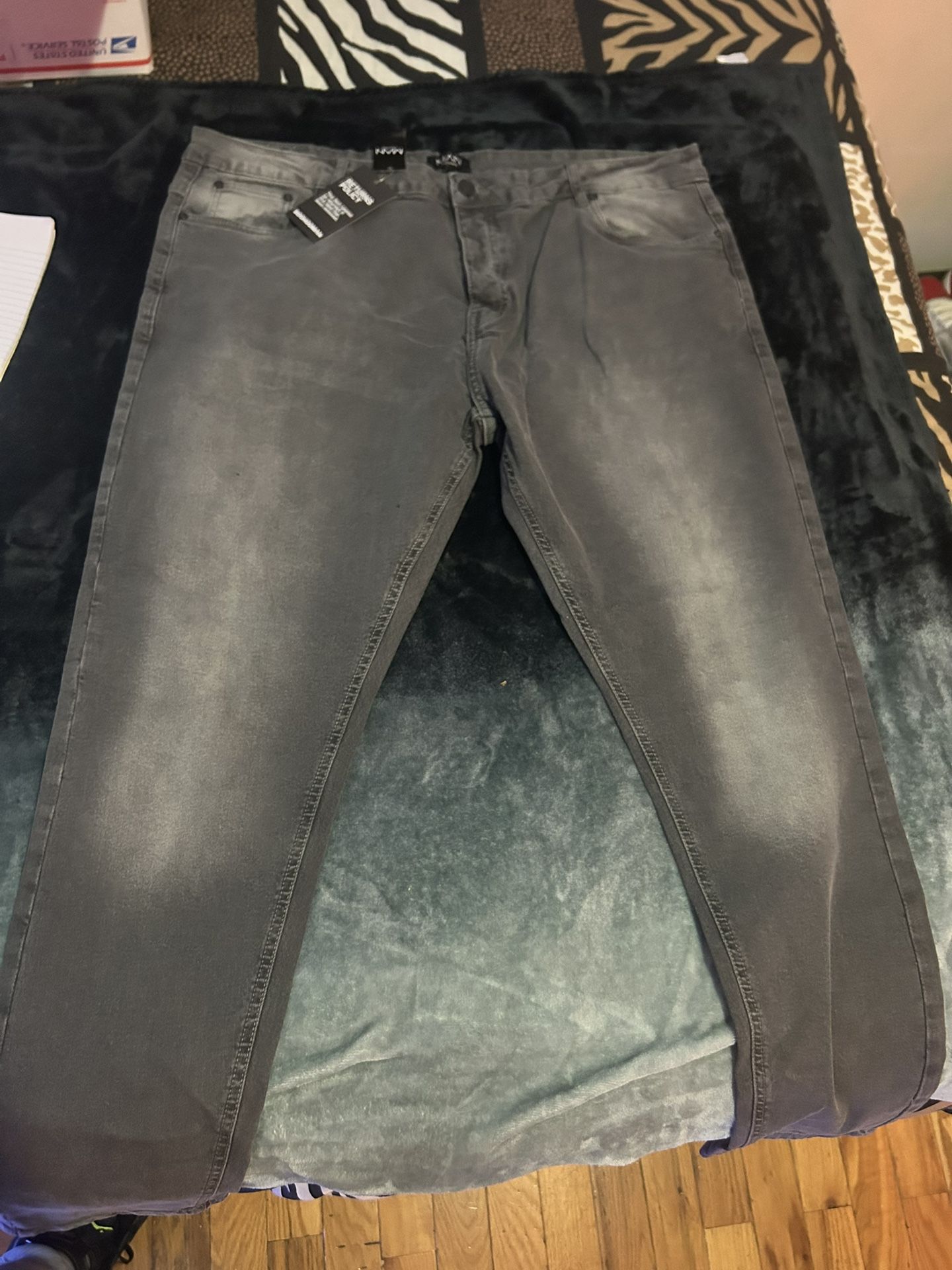 Plus Skinny Stretch Jeans Grey Size 42
