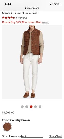 Polo Ralph Lauren men’s (new, size M) Quilted Suede Vest