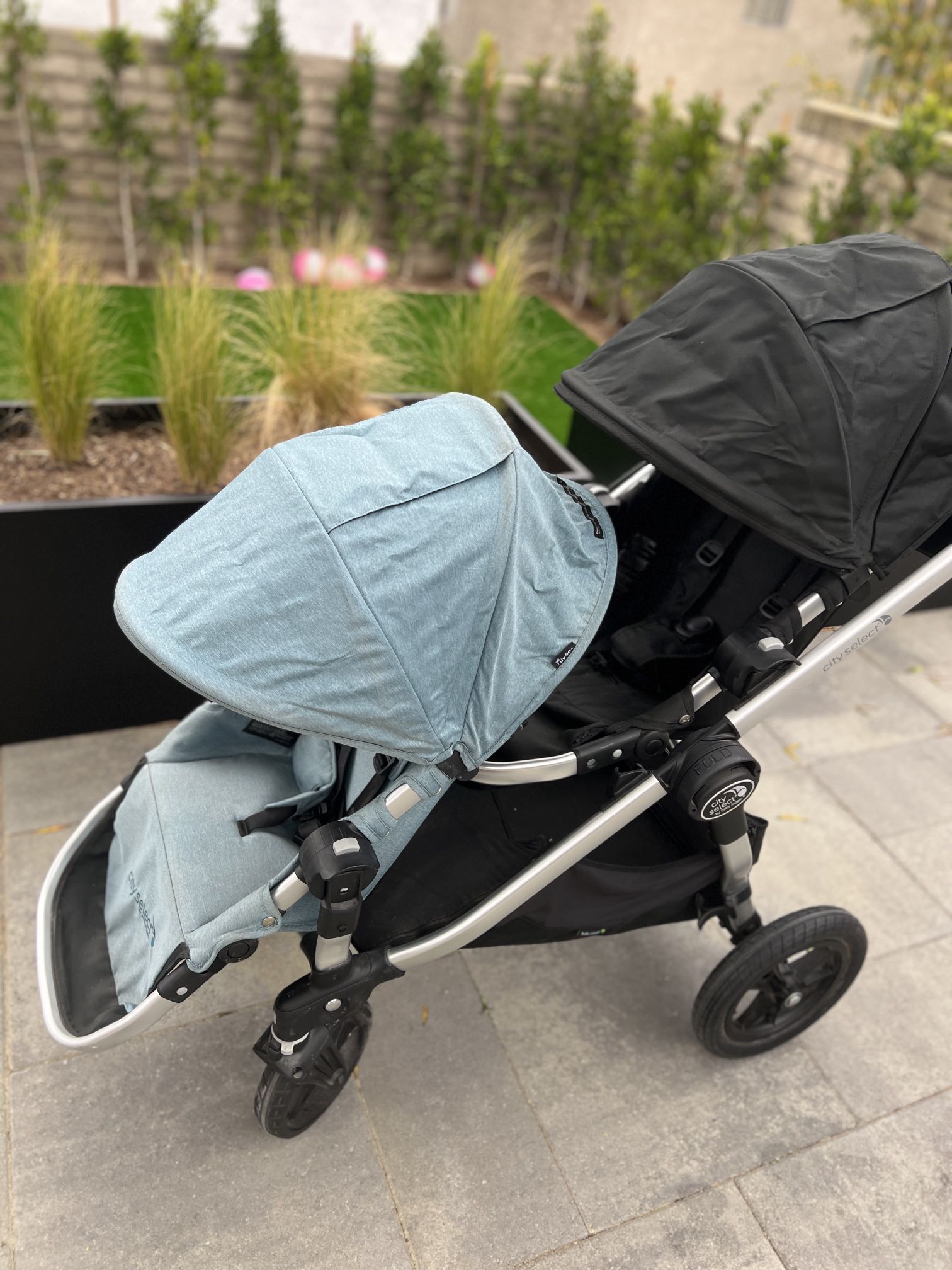Baby Jogger City Select Double Stroller With Seat Attachment 