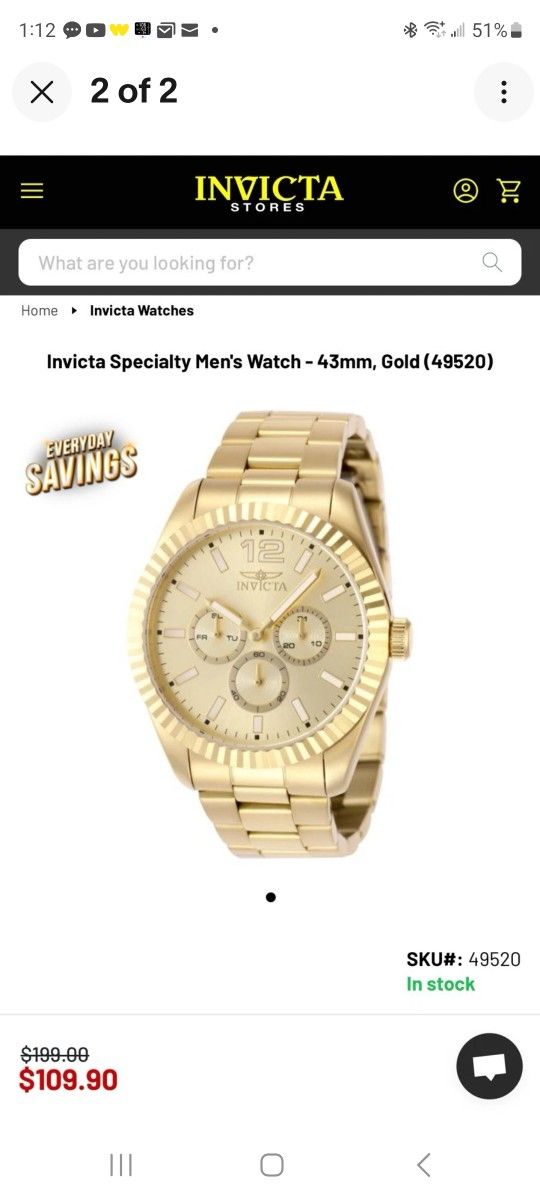 Invicta Specialty 49520 Men’s Quarts Watch