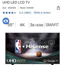 TV - Hisense 55" - SMART 4K UHD LED LCD TV