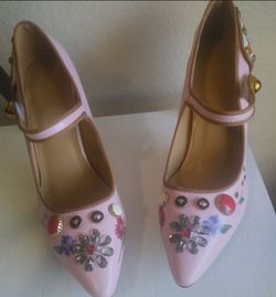 Pink Embellished Mary Jane Heels