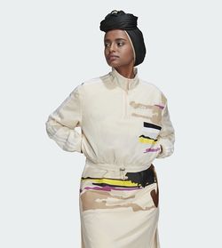 Adidas x Thebe Magugu Track Top Windbreaker Jacket in cream Womens XS