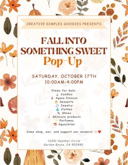 🍂 Fall Into Something Sweet — Pop-Up Shop October 17