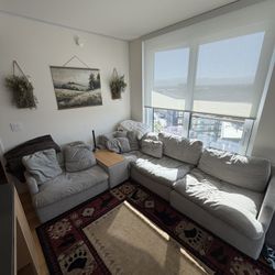 Sectional Couch With Storage , Chargers , And Reading Light 