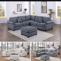Sectional With Ottoman Set 99”x99”