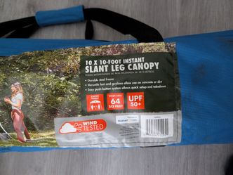 Ozark Trail 10' x 10' Blue Instant Slant Leg Pop-up Outdoor Canopy