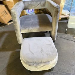 Velvet Accent Chair with Ottoman