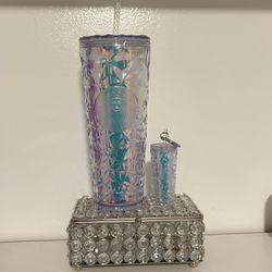 Iridescent Starbucks Tumbler + Keychain 