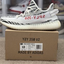 (USED) Size 10 - Yeezy Boost 350 V2 Zebra - $220