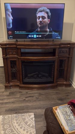 Tv stand with electric fireplace