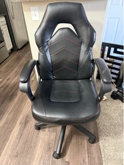 Black and Red Faux Leather Gaming Chair