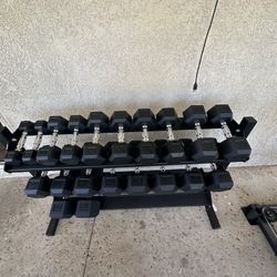 5-50lbs Dumbbells w/Rack  