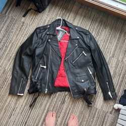 Straight To hell Mens Leather Jacket