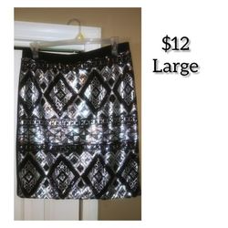 Black/Silver Sequins Skirt