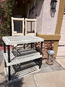 3 Tier Plastic Storage Shelving Unit
