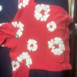 Small Red Denim Tears Hoodie