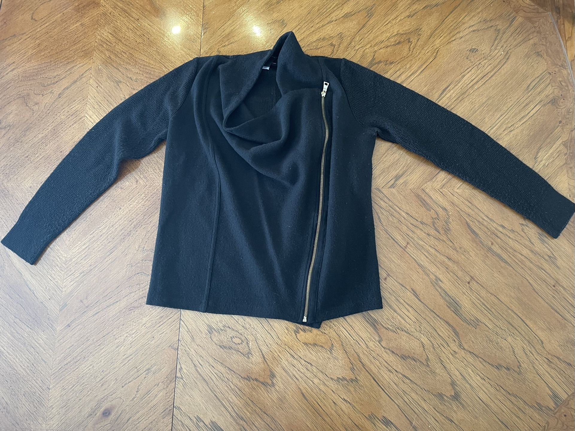 Inc International Concepts Asymmetrical Full Front Zip Top - Black - Medium (See Description!!)