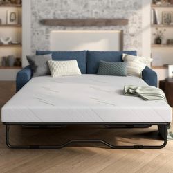 4 Inch Queen Size Pull-out Sofa Replacement Gel Memory Foam Mattress, CertiPUR-US Certified, with Removable Washable Cover, for Couch Beds Guest Rooms