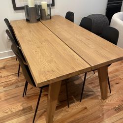 71" Solid Wood Dining Table - Oak