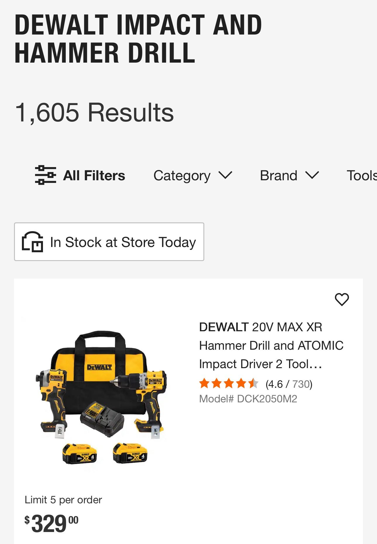 Dewalt Impact & Hammer Drill Set.