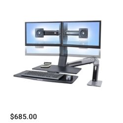 ERGOTRON WorkFit-A, Dual Workstation with Suspended Keyboard
