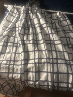 Brand new shower curtain with liner and rod