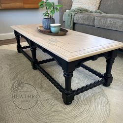 Black & Bleached Vintage Coffee Table