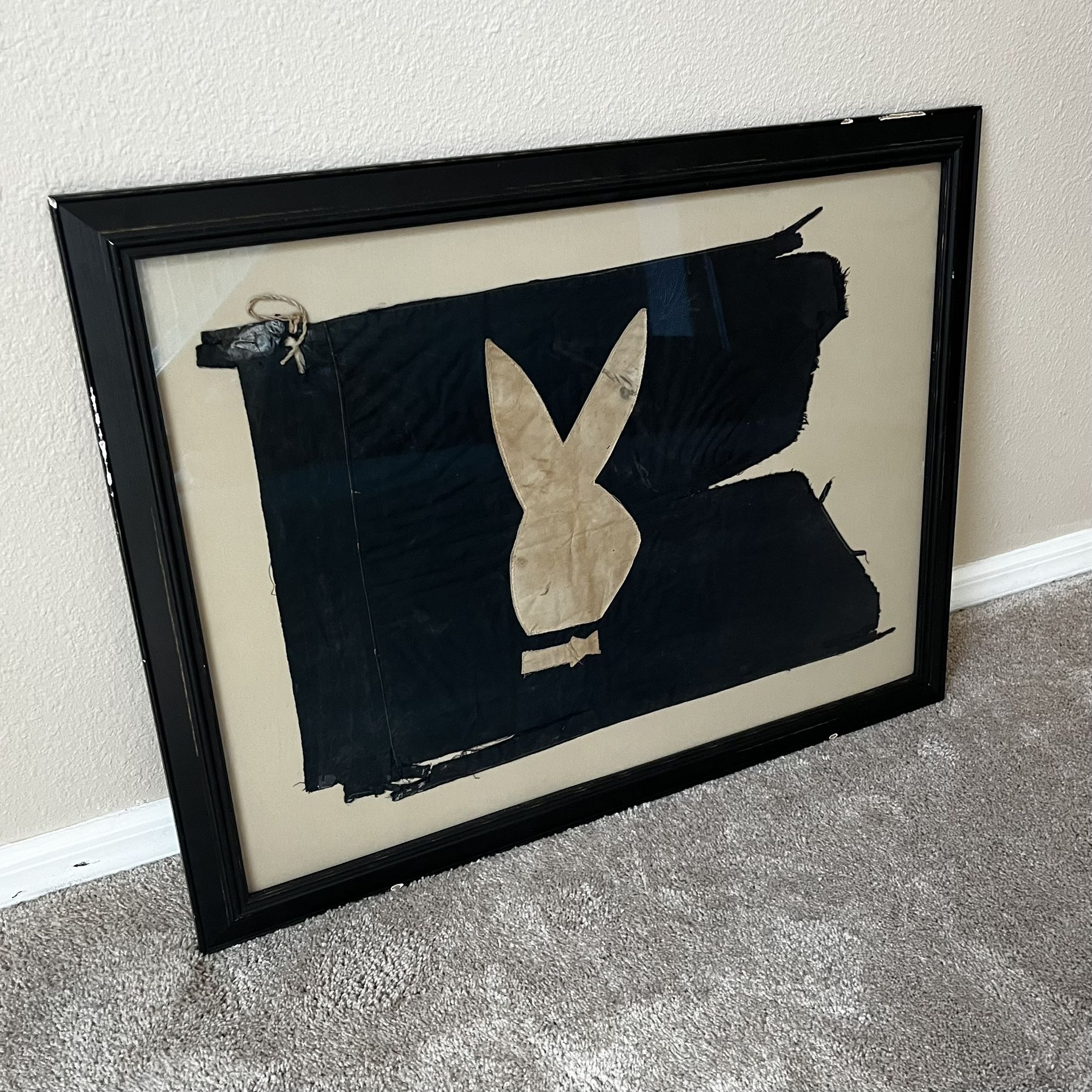 Framed Black Playboy Bunny Boat Flag