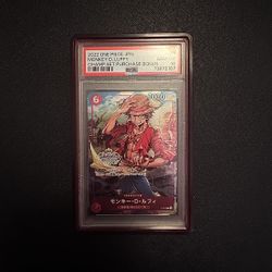 2022 ONE PIECE JPN PROMOS CHAMP SET PURCHASE BONUS MONKEY D. LUFFY PSA 10