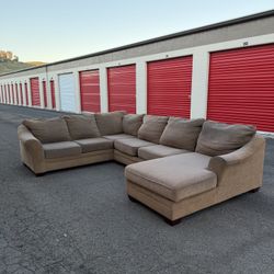 Tan 3 Piece U Shape Sectional Sofa