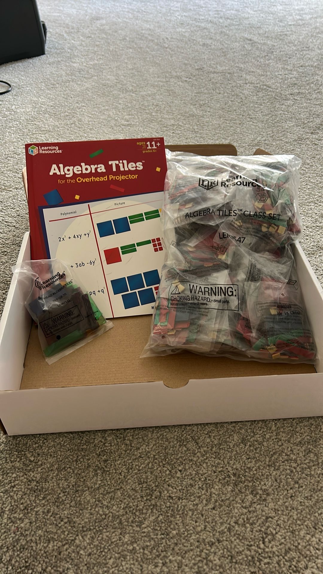 Learning Resources – Algebra Tiles. Class Set.