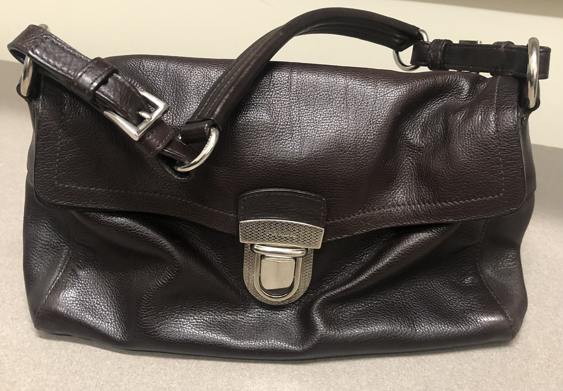 Prada Brown Leather 10x6” Purse