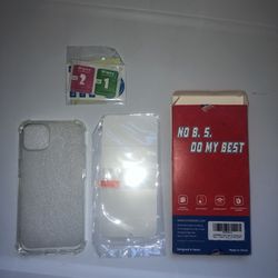 Clear iPhone 13 Phone Case w/ Cleaning Wipes