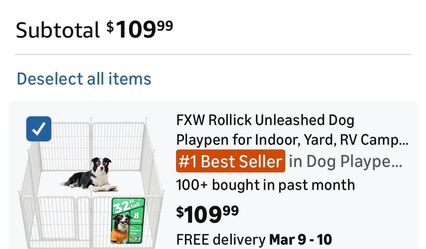 Dog Playpen Outdoor, “NEW In BOX”, 8 Panels 32”high, Sod fence, Exercise Pen, Pet Puppy Animal Playpen