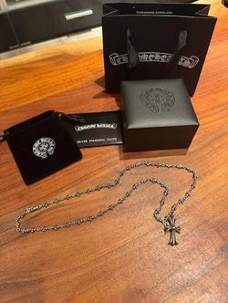 Chrome Hearts Silver Cross Pendant Necklace