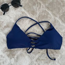 Dark blue strap bathing suit top size Small