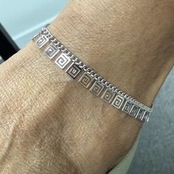 Anklet🔥 Beautiful  Greek key links silver anklet