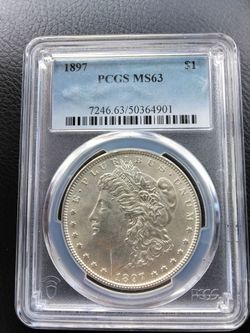 1897 Morgan Silver Dollar $1 - PCGS MS63 - Uncirculated