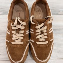 UGG Mens Trigo Spill Seam Shoes Chestnut Tan Brown Suede Wool Size 8 