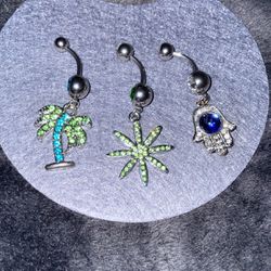 Belly Button Rings Bundle Set Of Three