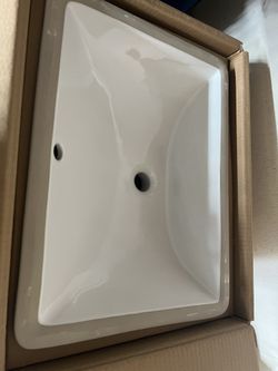 Two (2) Rectangular White Recessed Sinks From Signature Hardware