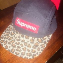 Supreme Leopard Print Camp Cap 