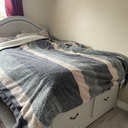 Full Bed Frame with 2 Storage Drawers 